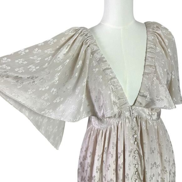 Free People Dainty Ethereal Fairy Cha Cha Maxi Dress in Ivory Cream Size Medium - Picture 10 of 16